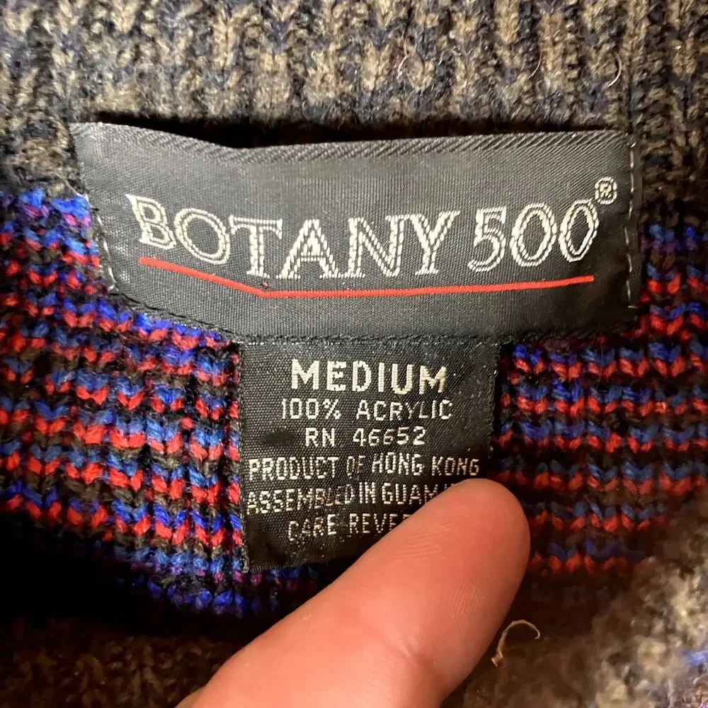 Vintage 1990s Botany 500 Multicolor Striped Sweater - Picture 3 of 5